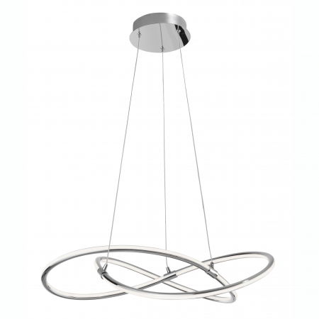 Lustra moderna crom forma bucla Lempi 60 cm, iluminare LED, 8101141 - Novaluce [0]