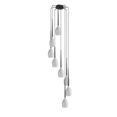 Lustre - Lustra moderna cu 8 pendule suspendate Garnet, diverse culori, detaliu metalic negru, AZ 0160 - Azzardo