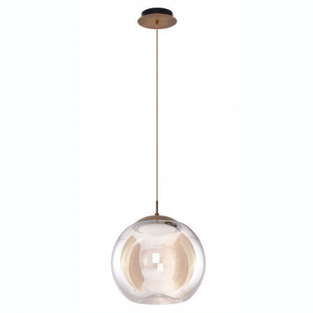 Lustre Dormitor - Lustra moderna LED Kori 40x40 cm rotunda, abajur sticla/metal, AZ 3341 - Azzardo