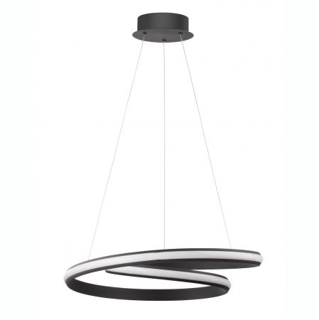 Lustre - Lustra moderna LED alba/neagra Jorun 55 cm in forma de bucla, 9357042 - Novaluce