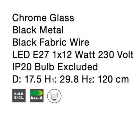 Lustra moderna pendul cilindric sticla crom Ivka Ø 17,5 cm, inaltime reglabila, 9726481 - Novaluce [6]