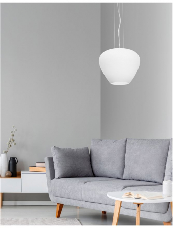 Lustra moderna pendul sticla crom/alba Shiree Ø 30 cm, inaltime reglabila, 9207602 - Novaluce [3]