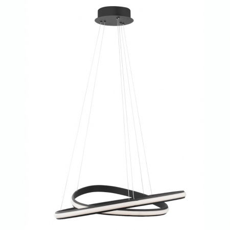 Lustre Dormitor - Lustra moderna rotunda dimabila LED Valens Ø59 cm, abajur doua cercuri negre/albe, 9357063 - Novaluce