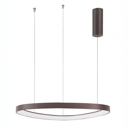 Lustre Dormitor - Lustra moderna rotunda LED dimabil Rinat 65 cm metal alb/negru/maro, design minimalist, 9053553 - Novaluce