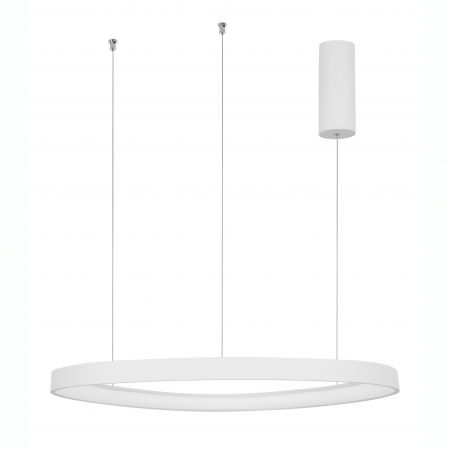Lustre Dormitor - Lustra moderna rotunda LED dimabil Rinat 65 cm metal alb/negru/maro, design minimalist, 9053551 - Novaluce