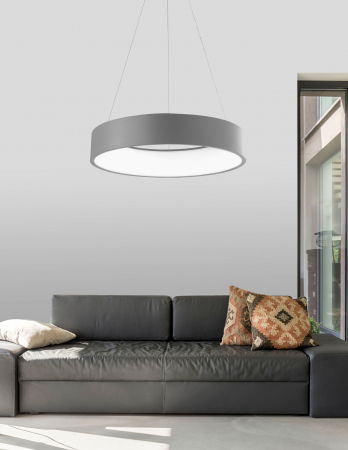 Lustra moderna rotunda LED Rondo Full Ø60 cm, metal maro/gri/negru/alb, 6167205 - Novaluce [9]