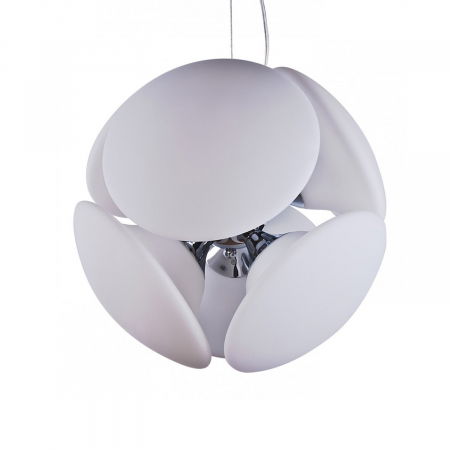 Lustre Dormitor - Lustra moderna rotunda Rosalva 45x45 cm 6 becuri, sticla/metal crom, AZ 0344 - Azzardo