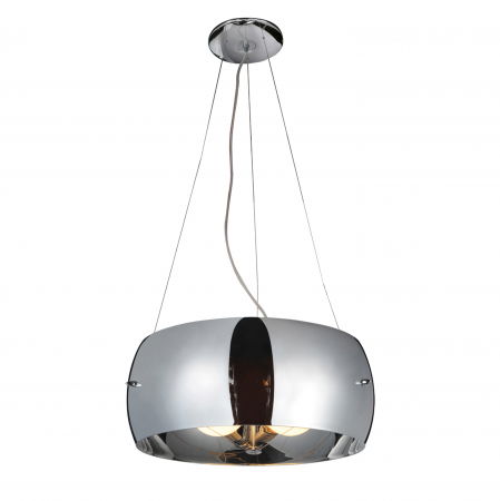 Lustre Dormitor - Lustra moderna suspendata Kugle Ø 40, sticla crom/neagra/transparenta, 3 becuri, AZ 0845 - Azzardo