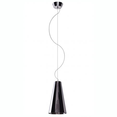 Lustre Dormitor - Lustra moderna tip pendul Bell 18x32 cm sticla fumurie efect crom, AZ 0995 - Azzardo