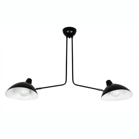 Lustre Dormitor - Lustra neagra design industrial Raven 2 brate, metal, MD21178-2 - King