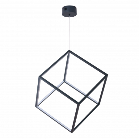 Lustre Dormitor - Lustra neagra pendul in forma de cub cu iluminare LED dimabila Celino, 44x44 cm, AZ 3183 - Azzardo