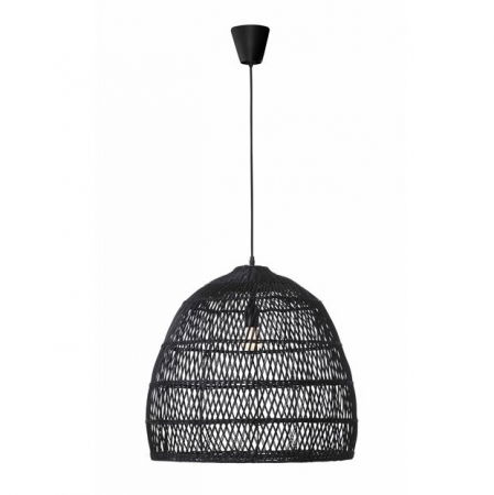 Lustre Dormitor - Lustra neagra tip pendul premium Marga, din ratan, Ø 53 cm, inaltime reglabila, 9586691 - Novaluce