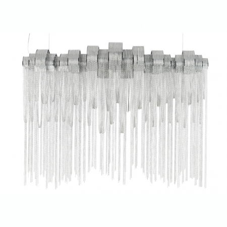 Lustre Dormitor - Lustra orizontala design extravagant Burton 132 cm, argintie, 1161S1 - King