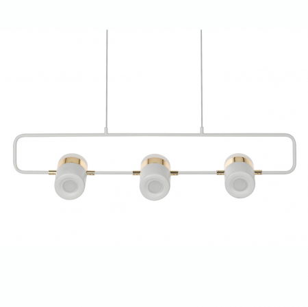 Lustre Dormitor - Lustra orizontala design modern Enoch 3 74 cm, auriu/alb, iluminare LED, XCP7598-3.WHITE - King
