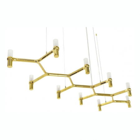 Lustre Dormitor - Lustra orizontala design modern Oskar Long 175 cm, crom/auriu, DW-d1005-10C.GOLD - King