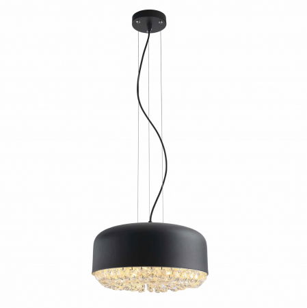 Lustre Dormitor - Lustra pe fir rotunda neagra cu cristale Kennet Ø 35/48 cm, design modern, AZ 3163 - Azzardo
