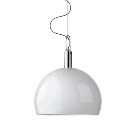 Lustre Dormitor - Lustra pendul alba rotunda Oluf 40x30 cm, metal/acril, AZ 2469 - Azzardo