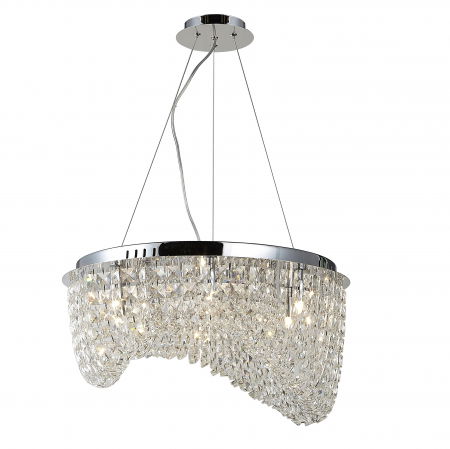 Lustre Dormitor - Lustra pendul/candelabru cu cristale Rose 53x53 cm, forma asimetrica, design modern elegant, AZ 1284 - Azzardo