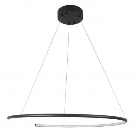 Lustre Dormitor - Lustra pendul cerc LED alba/neagra Vilma Ø30 cm, stil minimalist, 9010023 - Novaluce