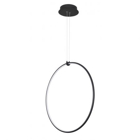 Lustre Dormitor - Lustra pendul cerc negru Nikom Ø68 cm iluminare LED dimabila, design minimalist, 9820591 - Novaluce