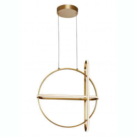 Lustre Dormitor - Lustra pendul dimabila rotunda LED Nojus aurie/neagra cu 3 piese, design modern, 9114862 - Novaluce