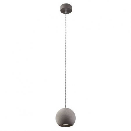 Lustre Dormitor - Lustra pendul gri inaltime reglabila, design Nikan, abajur beton glob, 9696 - Nowodworski