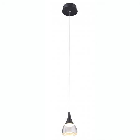 Lustre Dormitor - Lustra pendul LED alba/neagra Londyn, abajur acril transparent/aluminiu, AZ 2847 - Azzardo