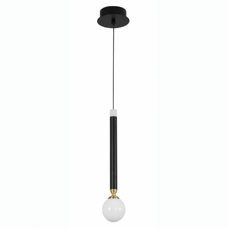 Lustre Dormitor - Lustra pendul LED Binay negru cu auriu, design modern, 9157901 - Novaluce
