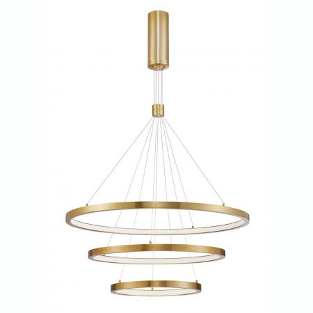 Lustre Dormitor - Lustra pendul LED dimabila Rayen alba/neagra/aurie, 3 piese tip inel, design minimalist, 9175108 - Novaluce