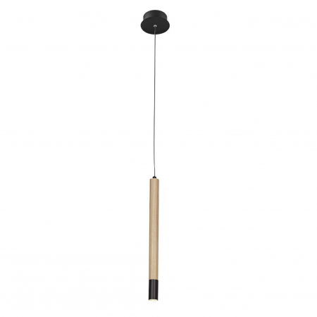 Lustre Dormitor - Lustra pendul lemn/metal negru Elodi, design modern, iluminare LED, AZ 3339 - Azzardo