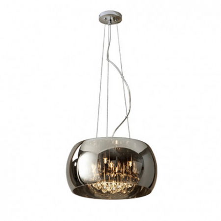 Lustre - Lustra pendul lux crom Paloma Ø 40 cm, din sticla, inaltime reglabila, 508718 - Schuller
