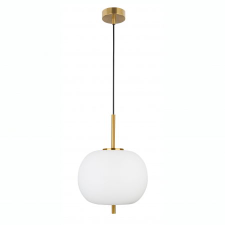 Lustre Dormitor - Lustra pendul moderna alb cu auriu Felicia 30 cm, sticla/metal, 9624061 - Novaluce