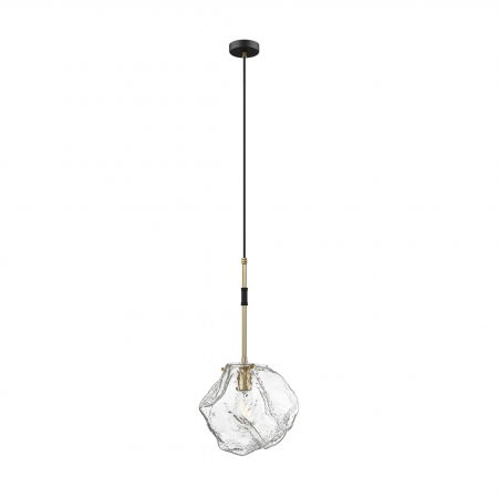 Lustre Dormitor - Lustra pendul ROCK metal/sticla, negru/auriu/transparent, inaltime reglabila, 003064-011264 - Zumaline