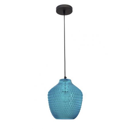 Lustre Dormitor - Lustra pendul sticla cu model diverse culori Tejal, Ø 23 cm, inaltime reglabila, 9103532 - Novaluce