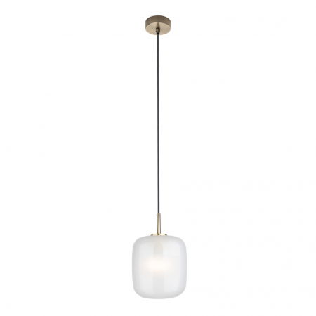 Lustre Dormitor - Lustra pendul sticla opal lucios Veera Ø 20/16/28 cm baza metal auriu, inaltime reblabila, P0448 - Maxlight