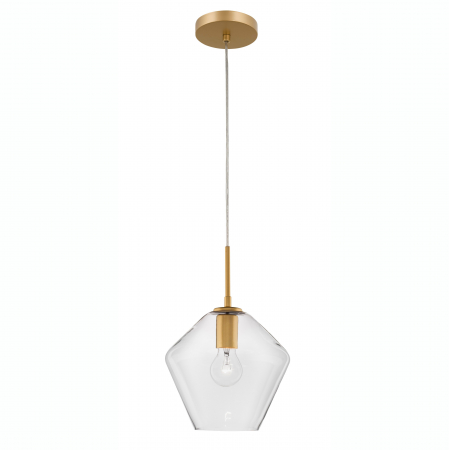 Lustre Dormitor - Lustra pendul sticla transparenta Nalia Ø23 cm, metal auriu, 9426731 - Novaluce