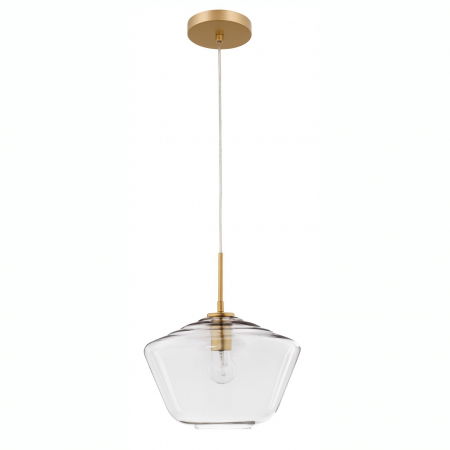 Lustre - Lustra pendul sticla transparenta Nalia Ø30 cm, metal auriu, 9426733 - Novaluce
