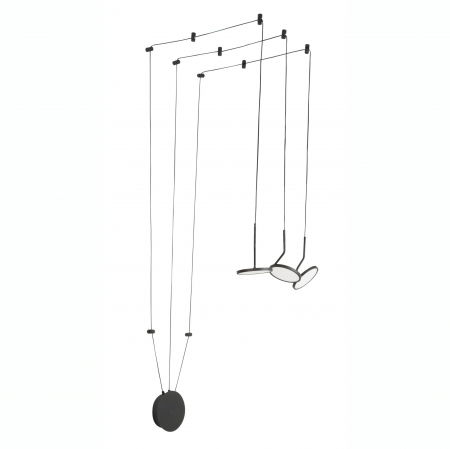 Lustre Dormitor - Lustra perete-tavan cu 3 pendule suspendate pe cablu lung Ira, LED 30W, 9190130 - Novaluce