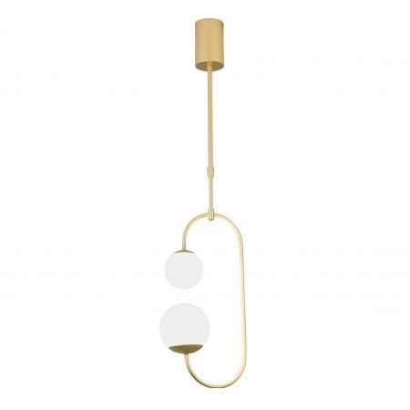 Lustre Dormitor - Lustra premium eleganta LED Jaumi alb/auriu 23x12 cm metal/sticla, inaltime reglabila, P0385 - Maxlight