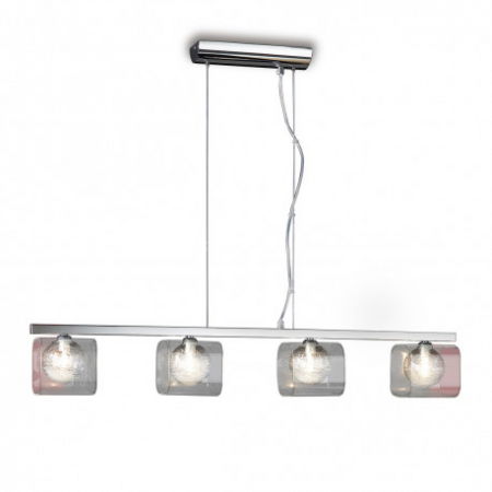 Lustre Dormitor - Lustra premium liniara Melina 4 abajururi duble sticla, inaltime reglabila, 506514 - Schuller