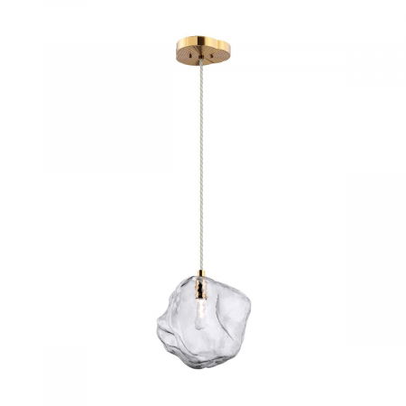 Lustre Dormitor - Lustra ROCK M tip pendul transparent/auriu, metal/sticla, inaltime reglabila, 003064-009275 - Zumaline