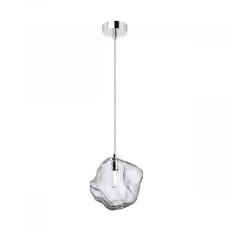 Lustre Dormitor - Lustra ROCK tip pendul transparent/crom, metal/sticla, inaltime reglabila, 003064-009276 - Zumaline