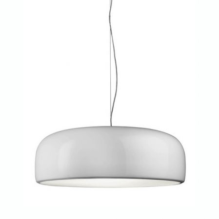 Lustre Dormitor - Lustra rotunda alba/neagra 60 cm ∅ Guido cu finisaj lucios, aluminiu, D6612-L.W - King