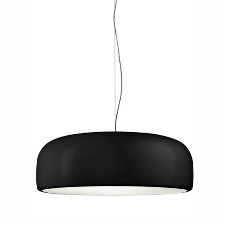 Lustre Dormitor - Lustra rotunda alba/neagra 60 cm ∅ Guido cu finisaj lucios, aluminiu, D6612-L.B - King