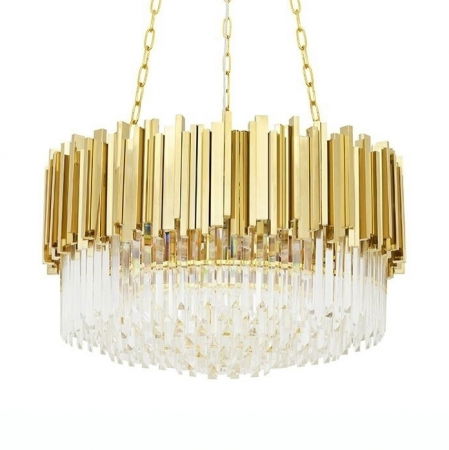 Lustre Dormitor - Lustra rotunda aurie design lux Imperio cu cristale 60x60x40 cm, DW-D5688S.GOLD - King