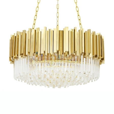 Lustre Dormitor - Lustra rotunda aurie design lux Imperio cu cristale 80x80x40 cm, DW-D5688M.GOLD - King