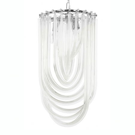 Lustre Dormitor - Lustra rotunda design lux Benoite 30x60 cm, argintiu crom/auriu, JD9607-L.CHROM - King