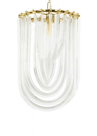 Lustre Dormitor - Lustra rotunda design lux Benoite S 21x36 cm, argintiu crom/auriu, JD9607-S.GOLD - King