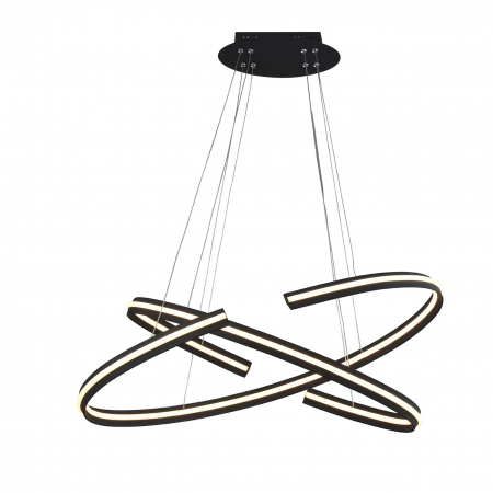 Lustre Dormitor - Lustra rotunda neagra iluminare LED Ronda, 80/120 cm, design modern, AZ 3355 - Azzardo