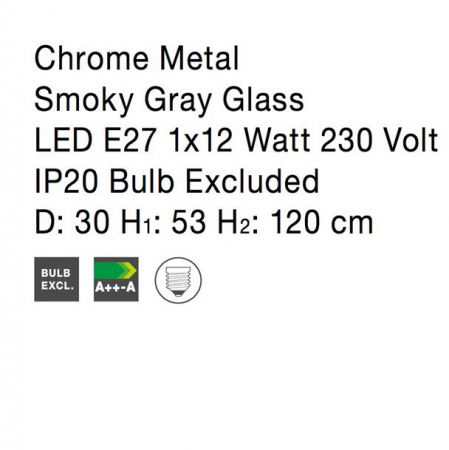 Lustra rotunda sticla cupru/sampanie/crom Ria Ø 30 cm, inaltime reglabila, 9988105 - Novaluce [11]